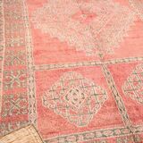 Pink Vintage Moroccan Rug 186 cm x 279 cm - Handmade Wool Rug - Berber Rug