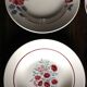6 mismatched deep plates red blue Art Deco Badonviller Digoin