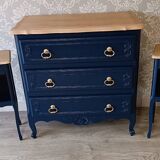 Louis XV style chest of drawers and bedside tables set