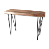 Console en bois avec pieds métal