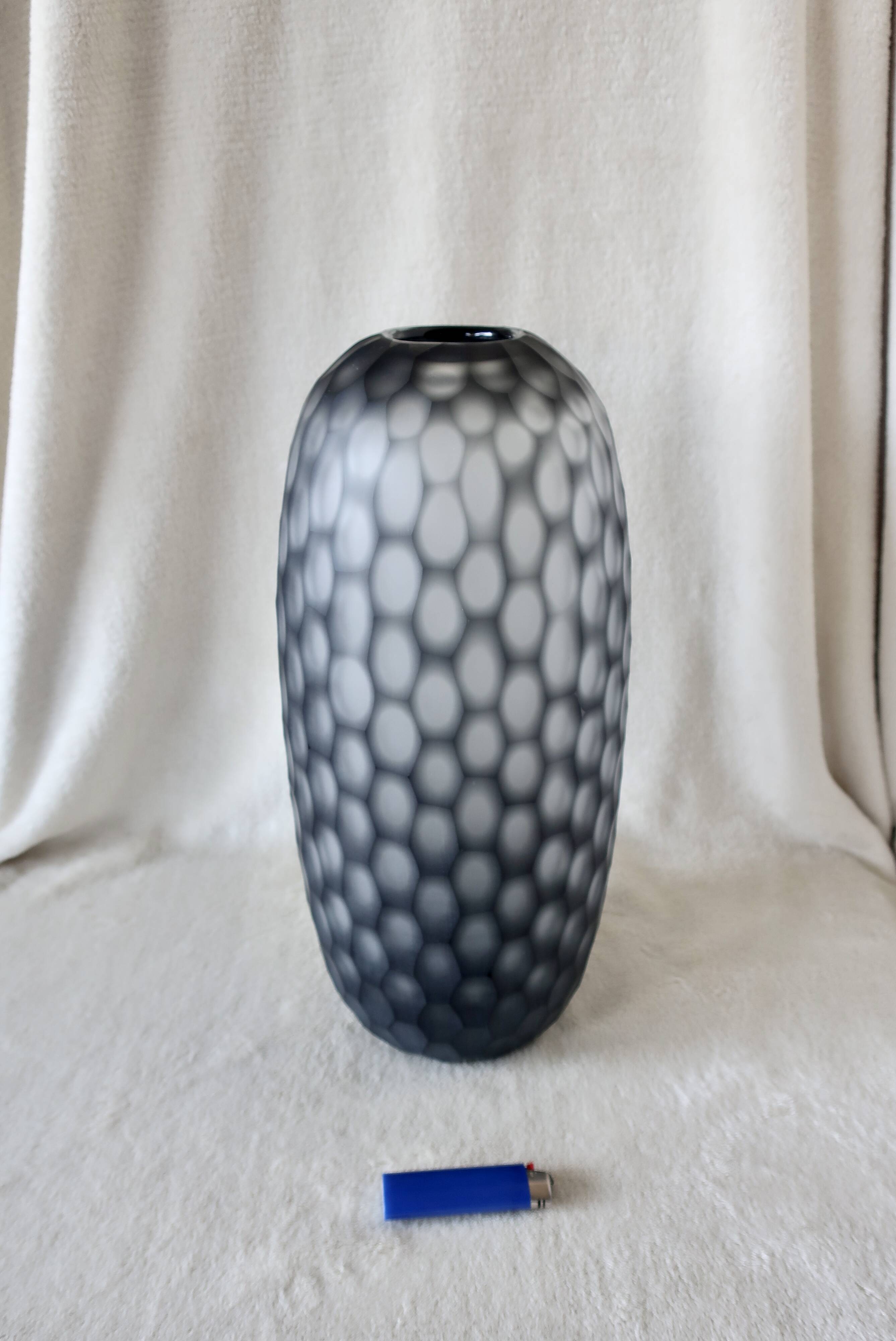Vase Design en verre Multicouche 38 cm TBE