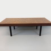 Vintage rectangular coffee table by Dieter Wackerlin in wood mosaic.