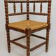 Classic vintage bobbin corner armchair