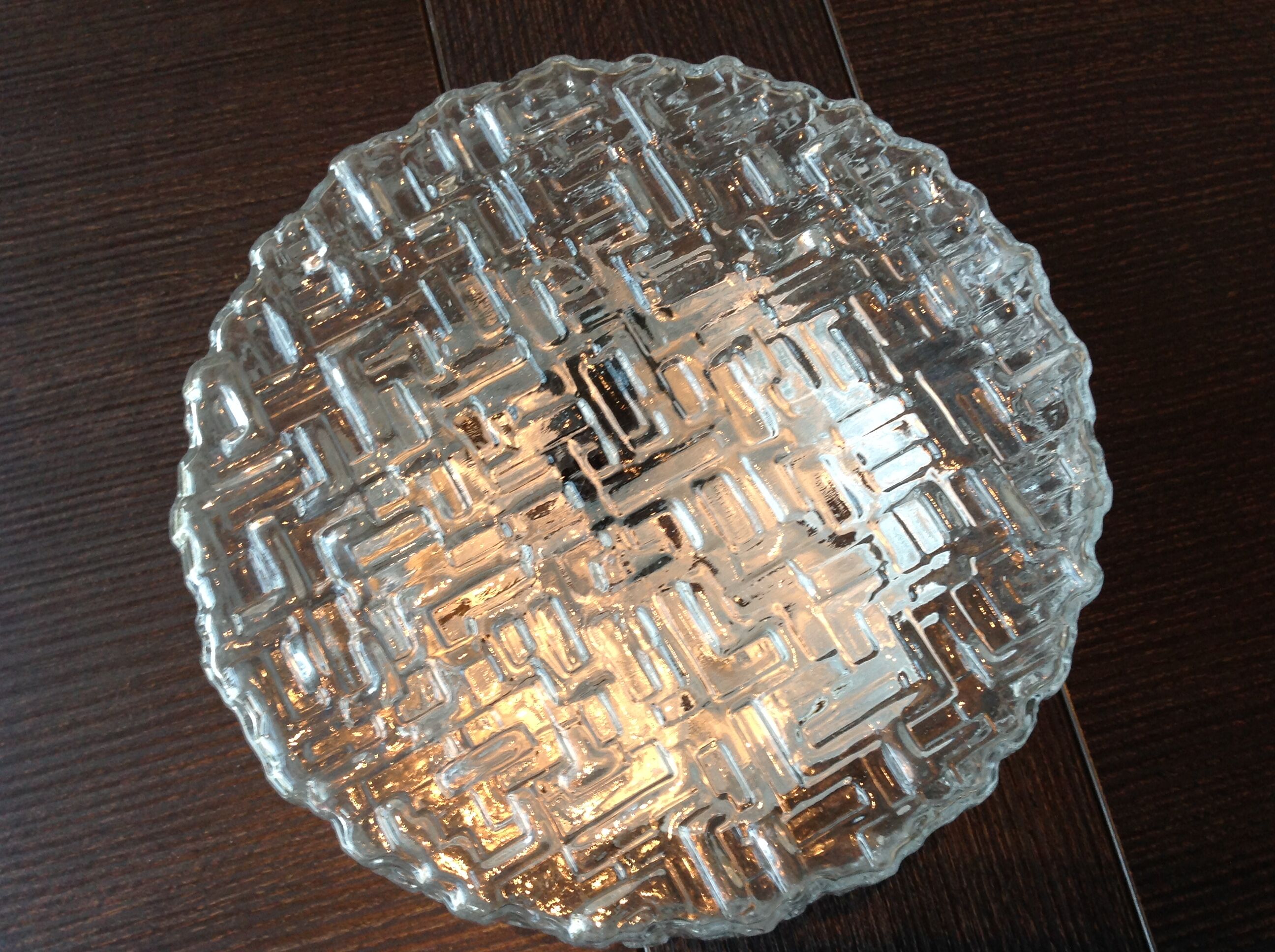 Round ceiling lamp in bulled glass / vintage 60s/70s
