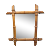 Antique bamboo mirror 37x43cm
