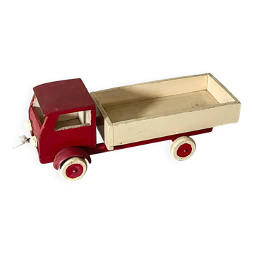 Camion bois à benne basculante, jouet ancien