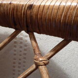 Vintage gold rattan armchair