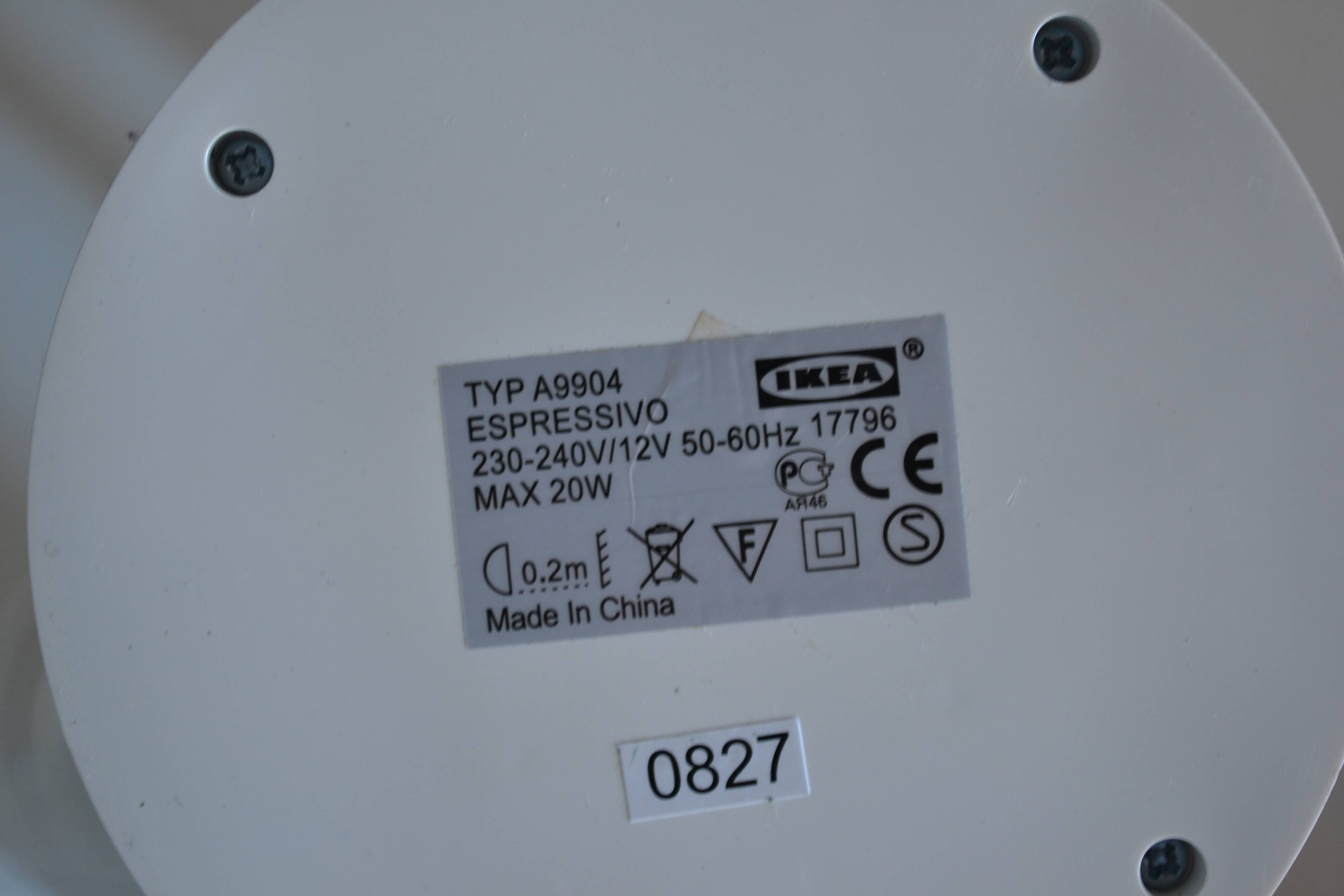 Lampe vintage 1990 Ikéa Espressivo blanc ** Neuve de stock **