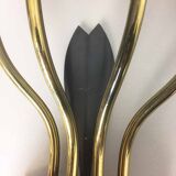 Italian wall light | applied in metal and brass - 1960 s | midcentury modern
