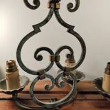 Pair of antique wrought iron wall lights gilbert poillerat baroque 1940