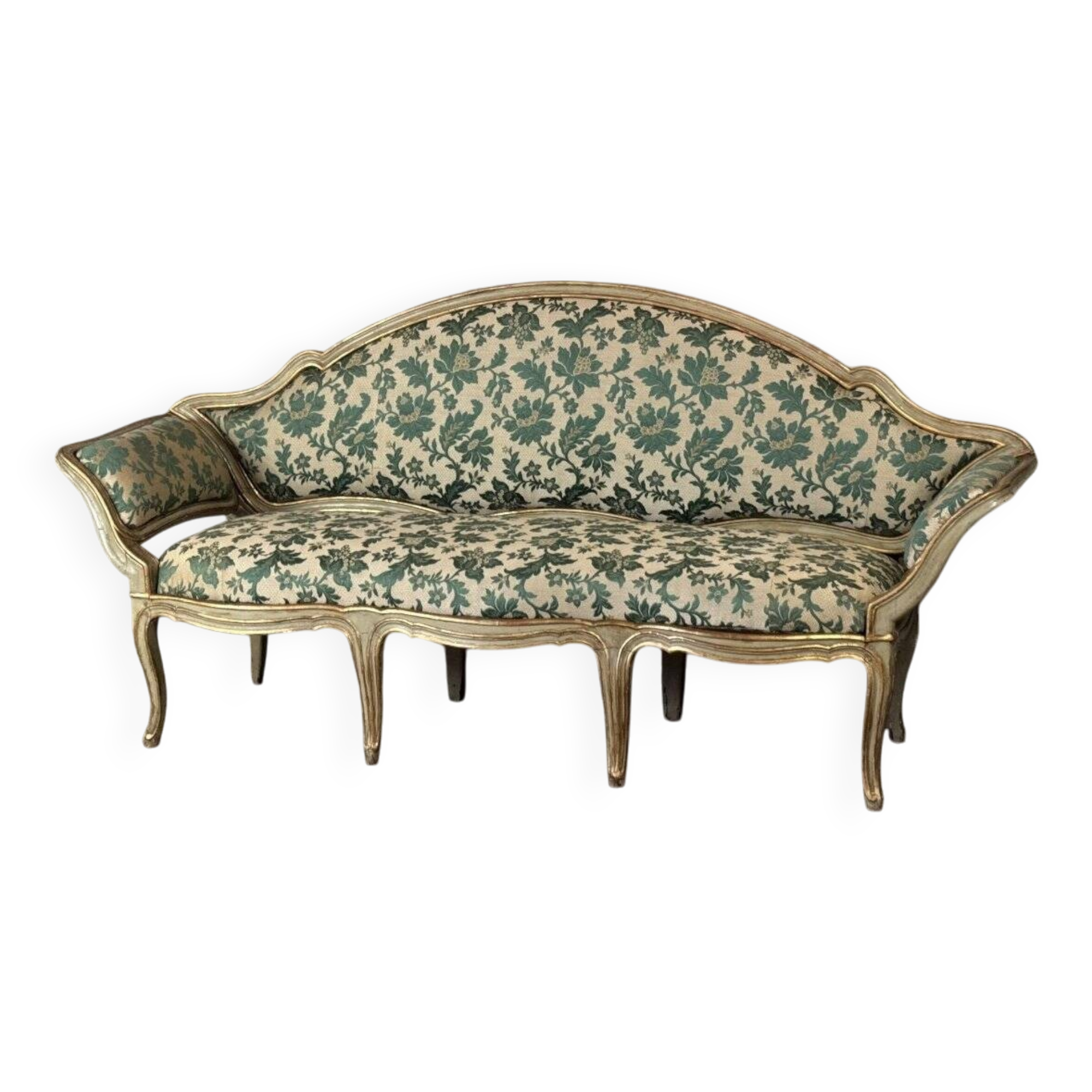 Painted and gilded wooden bench, Venice, 18th century