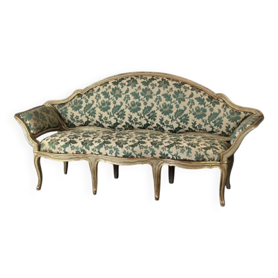 Banquette En Bois Peint Et Doré, Venise XVIIIème Siècle