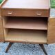 Vintage oak chest of drawers feet compass and fins of the 50s 2 doors 1 drawer