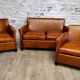 Living room sofa and its 2 club armchairs.