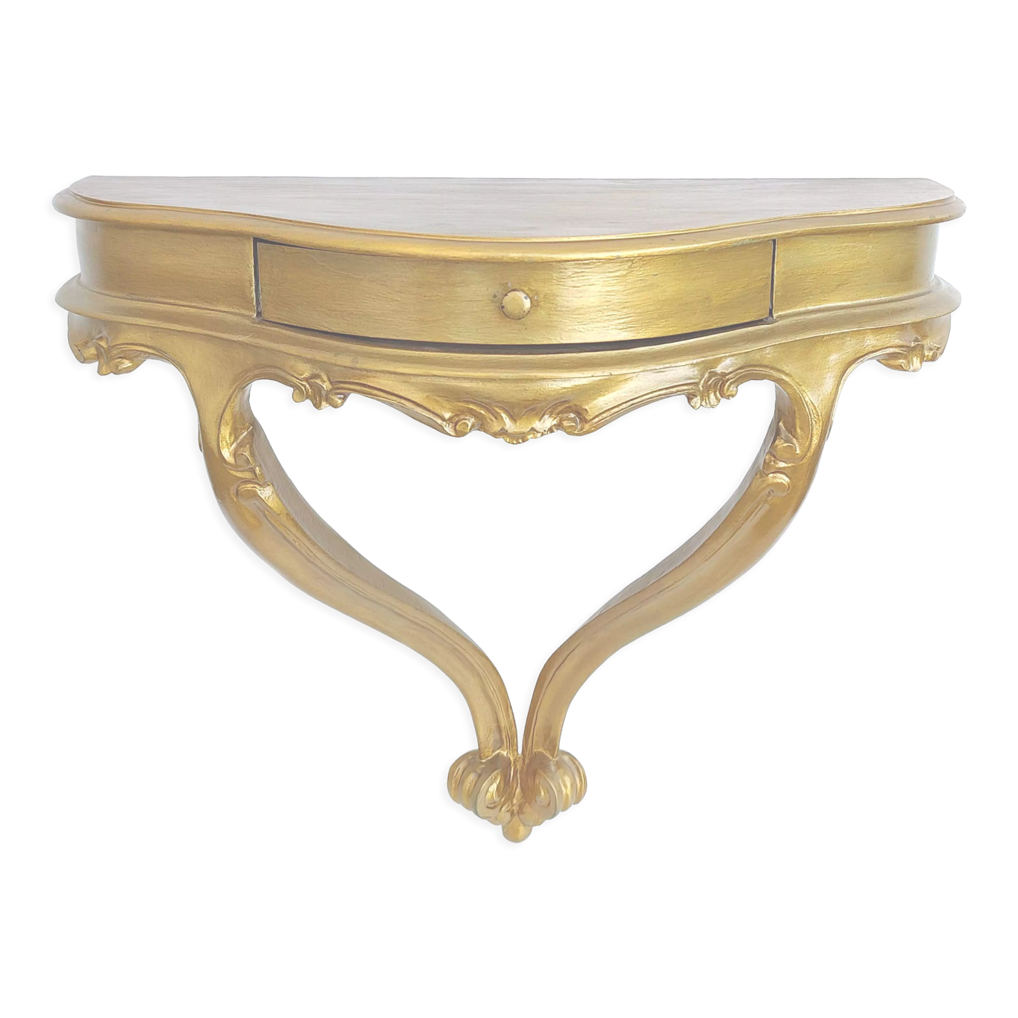Wall console / gold shelf with drawer