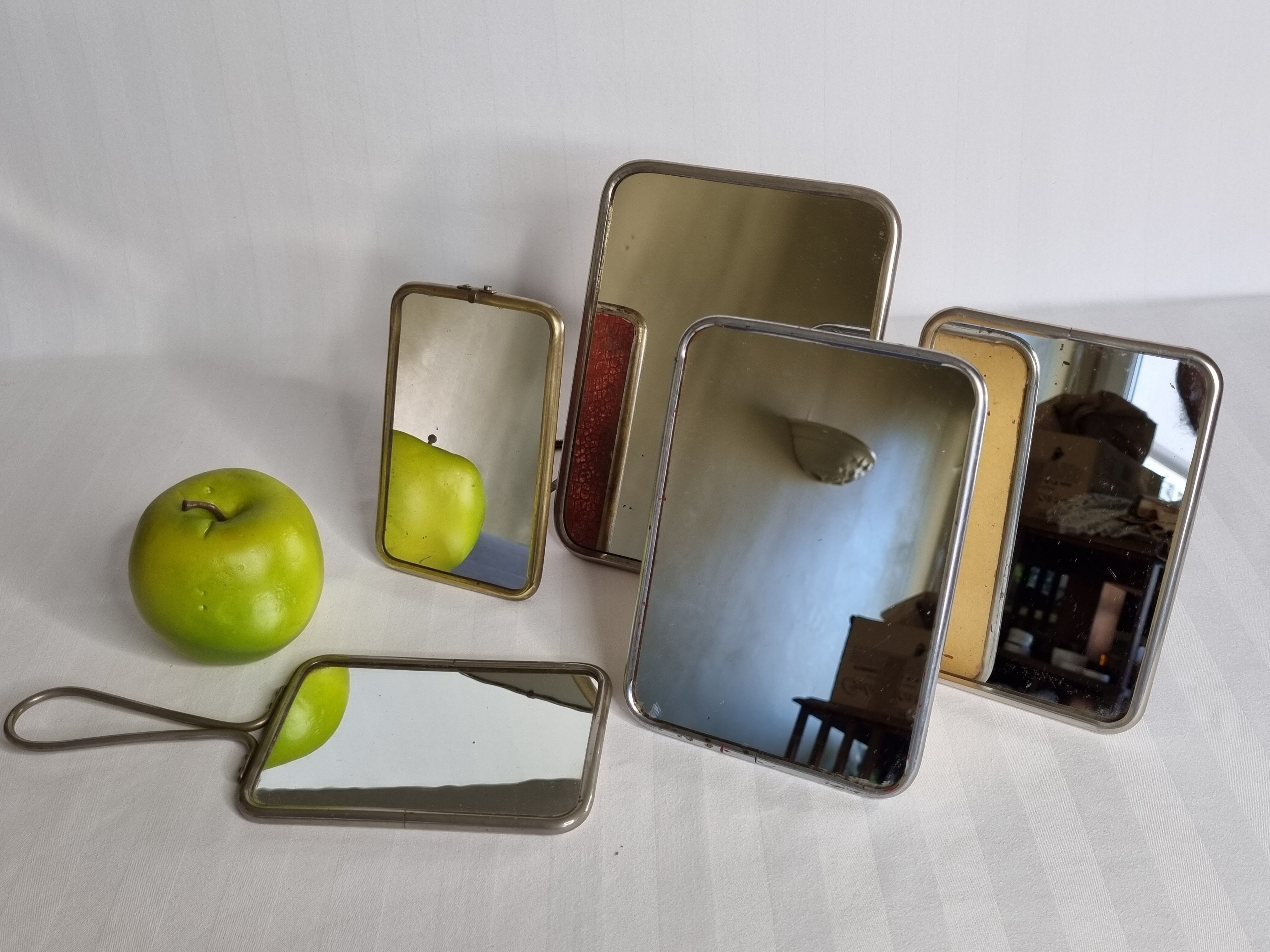 Set of five barber mirrors to install or hang