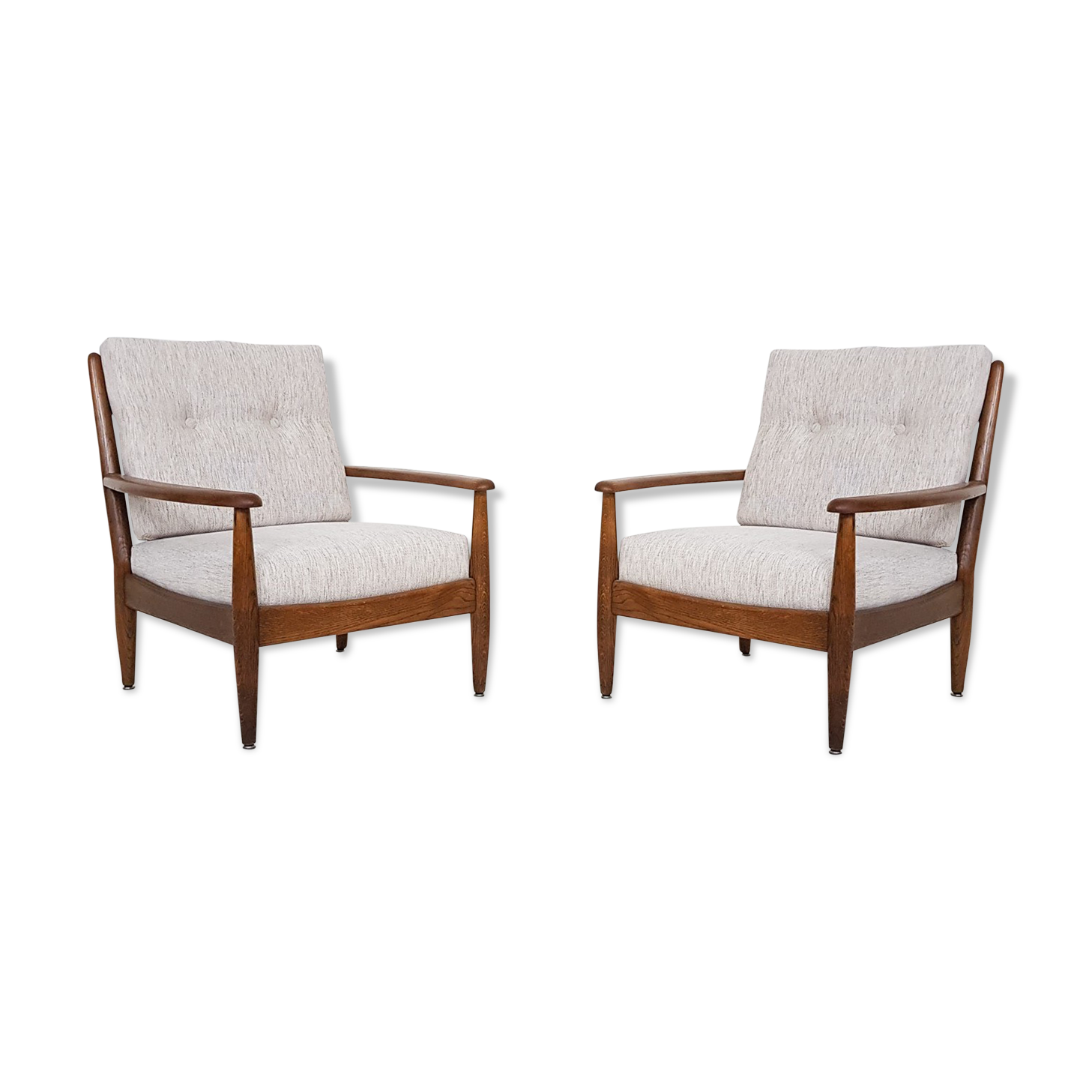 Set of 2 oak lounge chairs, The Netherlands 1960’s