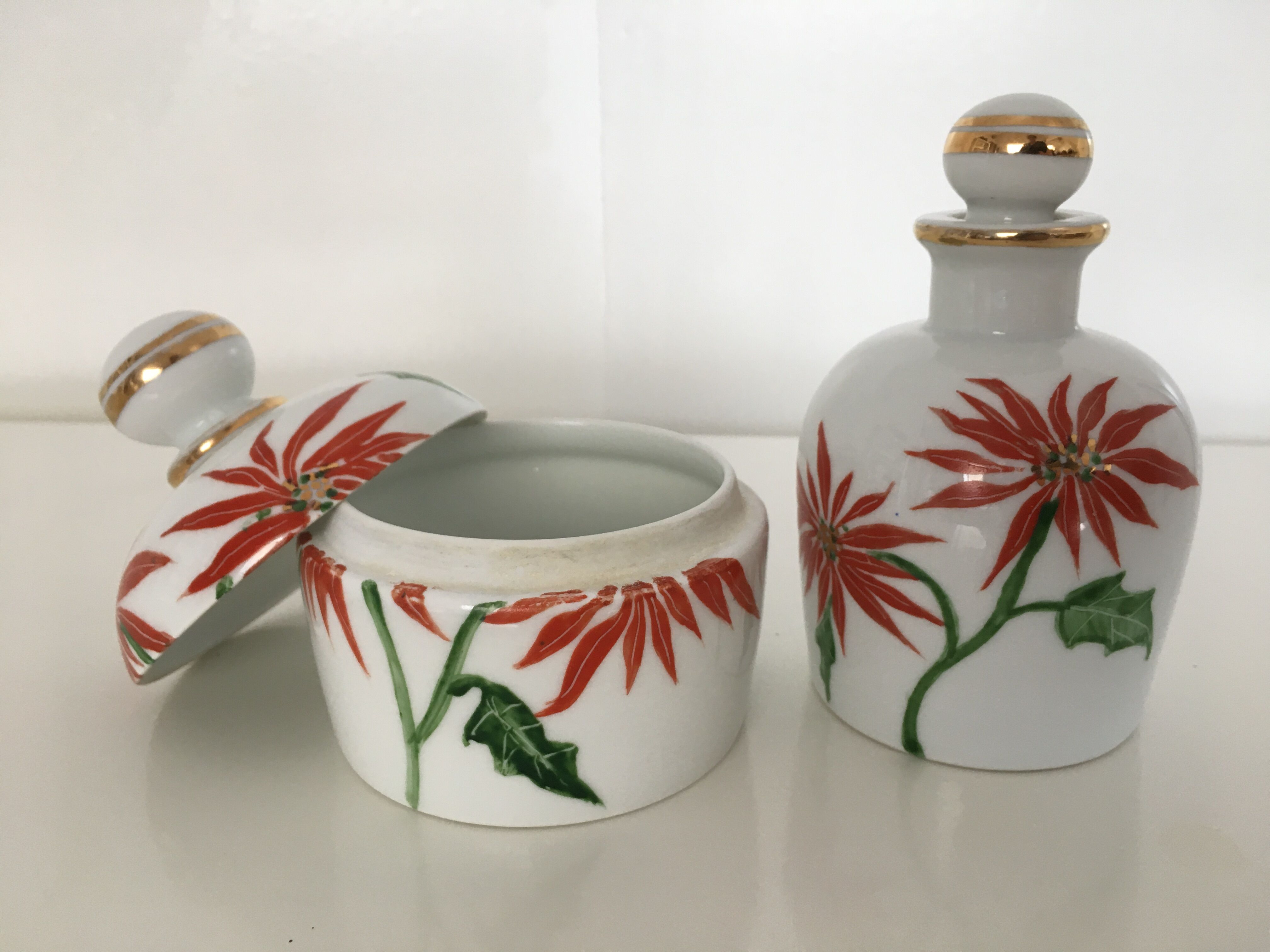 Y. Ginther porcelain jar and toilet jar