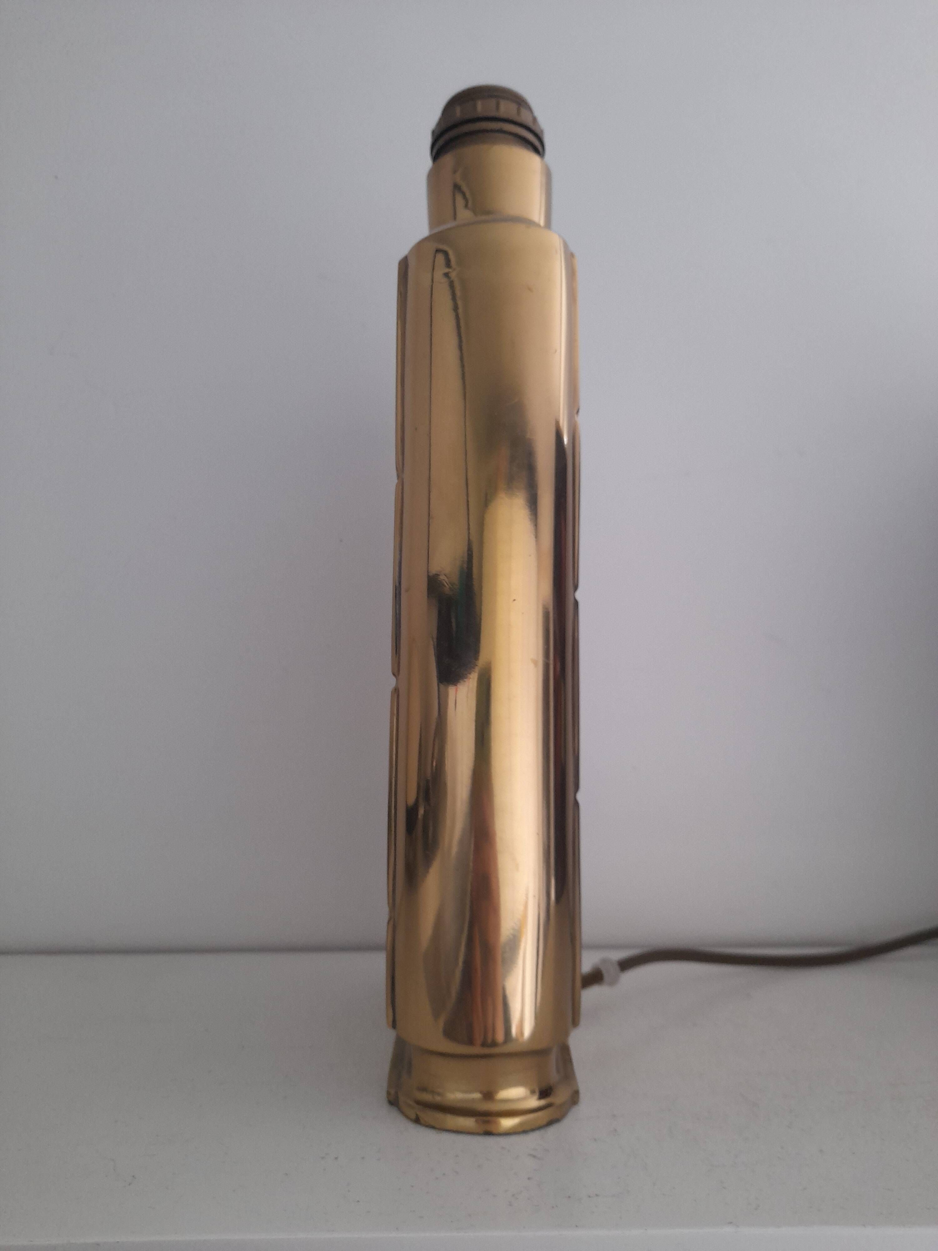 Brutalist brass lamp base Regina made in Italy.