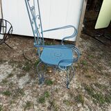 Large blue wrought iron garden furniture