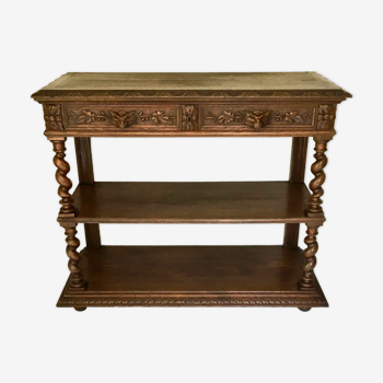 Oak and marble restaurant service console
