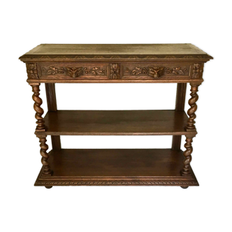 Oak and marble restaurant service console