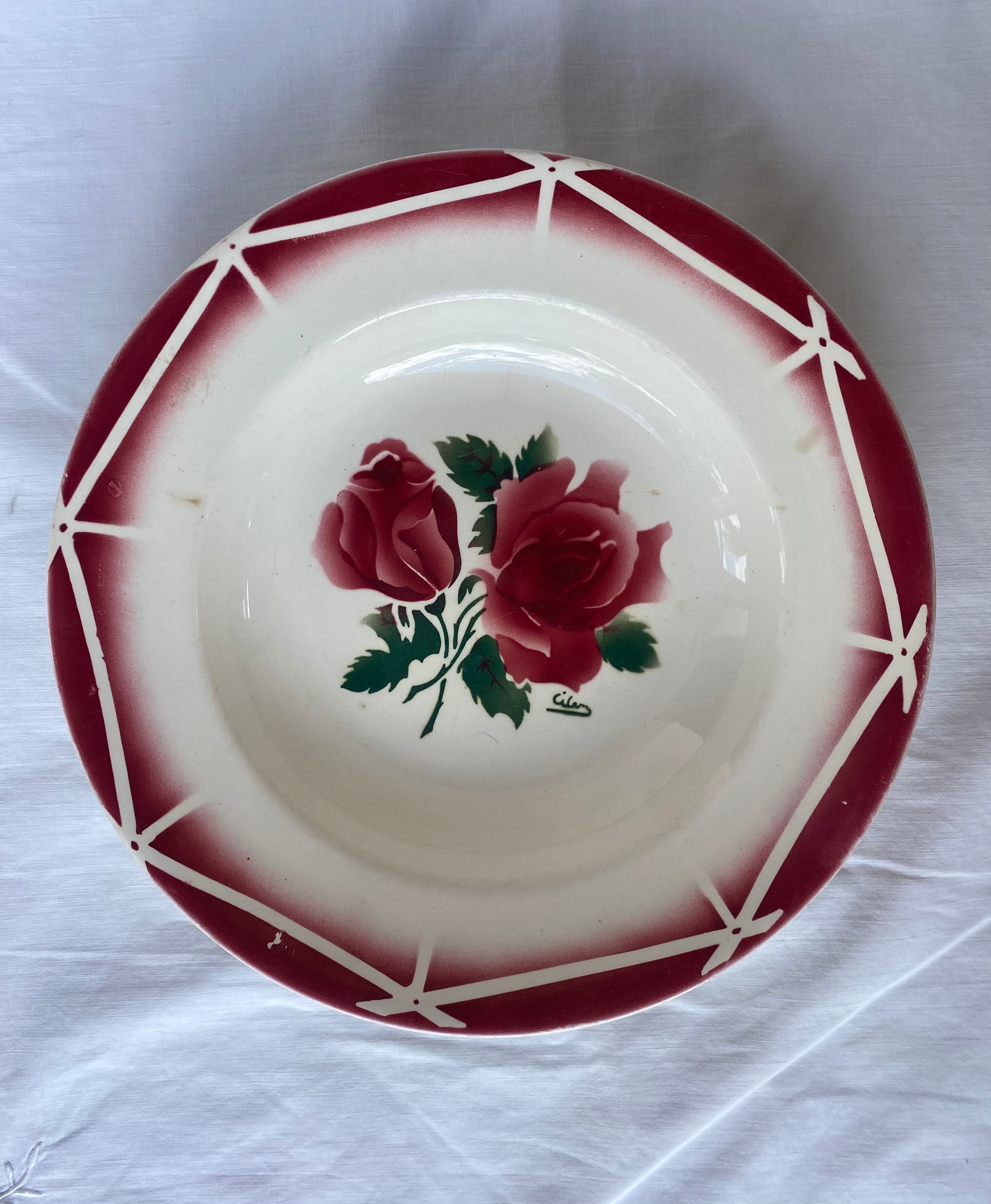 Lot 6 plates Digoin Sarreguemines