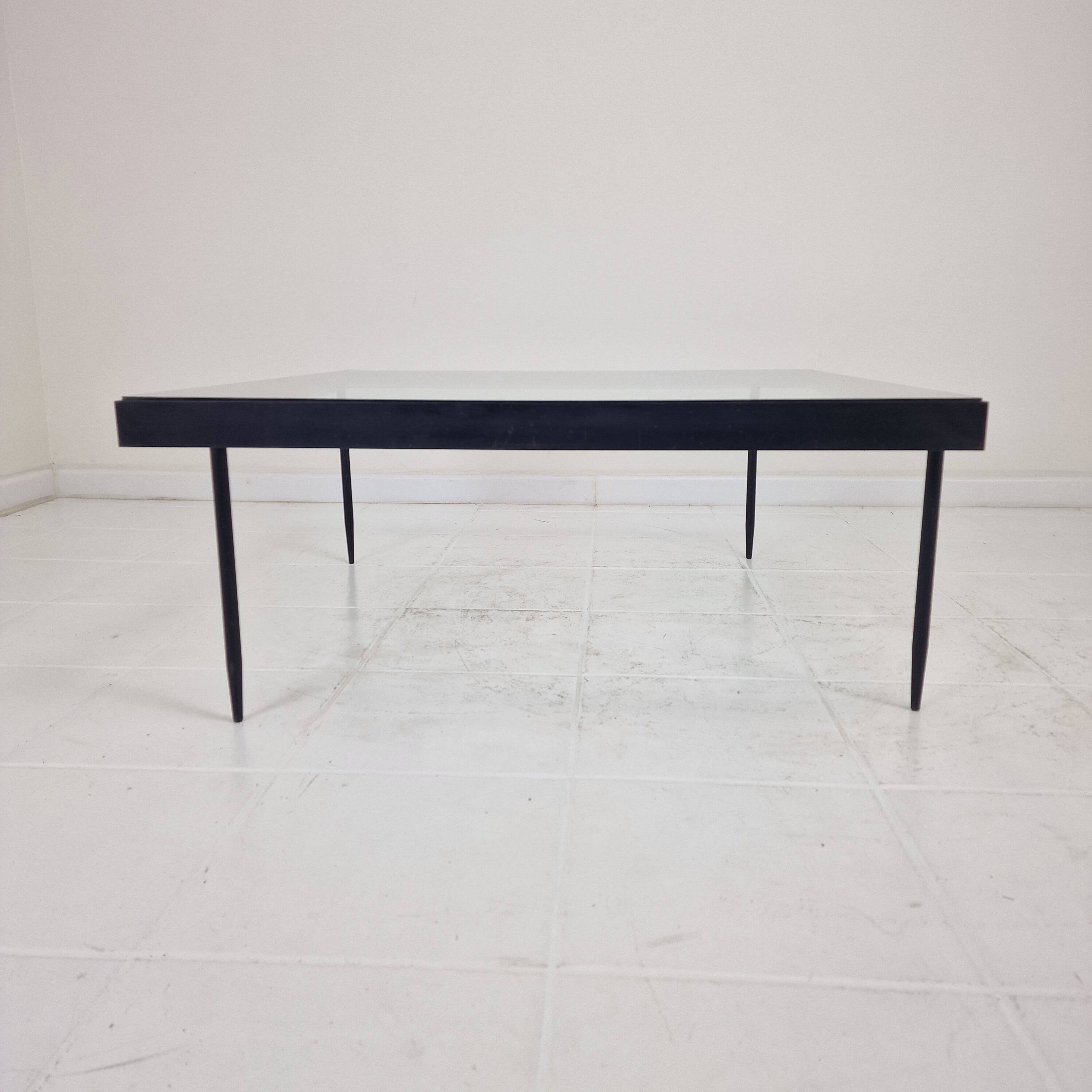 Janni Van Pelt "G4A" Coffee Table in Steel and Glass, Netherlands 1958