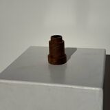 Circular teak monoxyle candlestick, pyramidal with a high central part H7 D5.