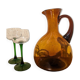Large vintage amber glass carafe