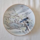 Pair of vintage Franklin Japanese hand-painted porcelain plates