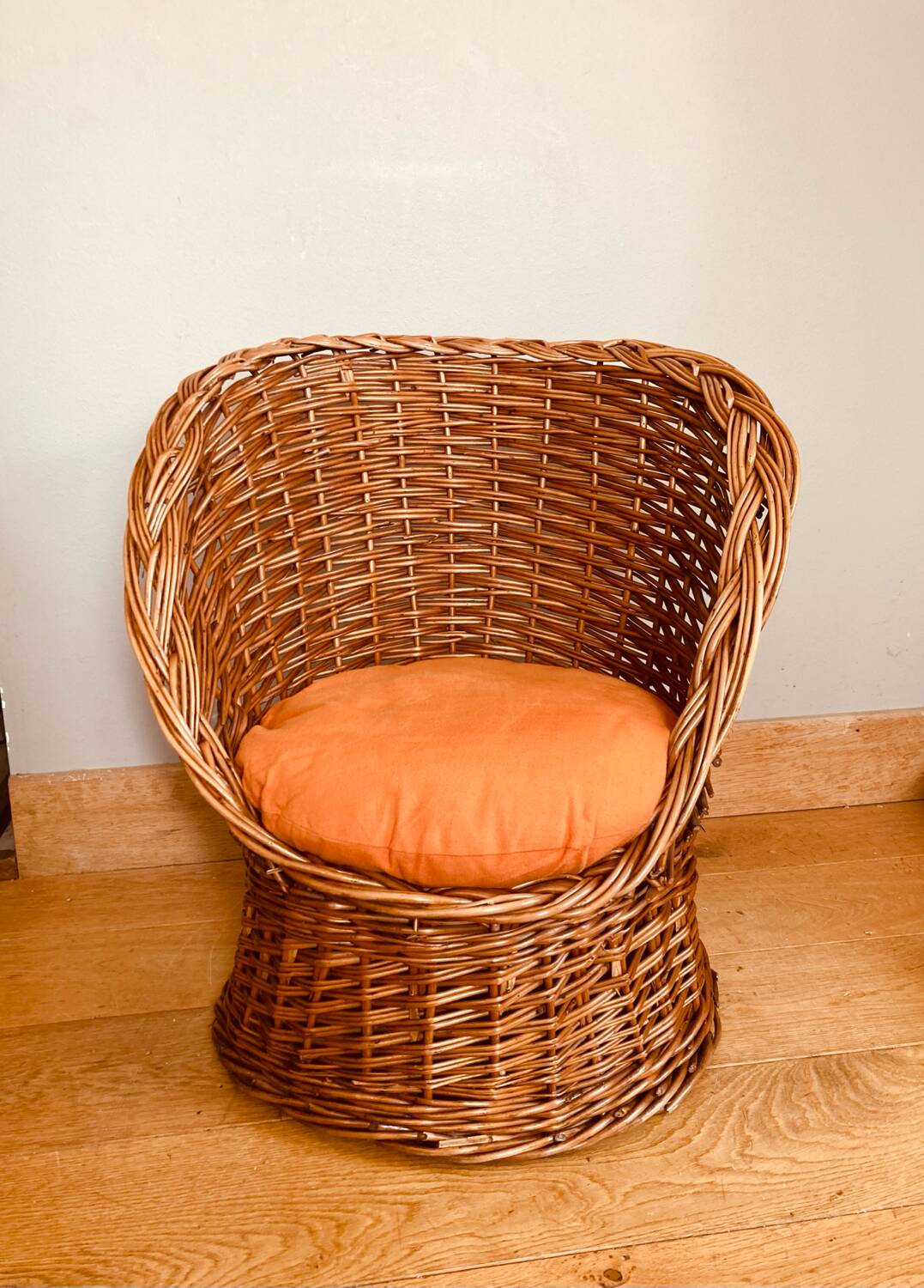 Vintage rattan / wicker armchair for children, 1970s