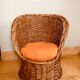 Vintage rattan / wicker armchair for children, 1970s