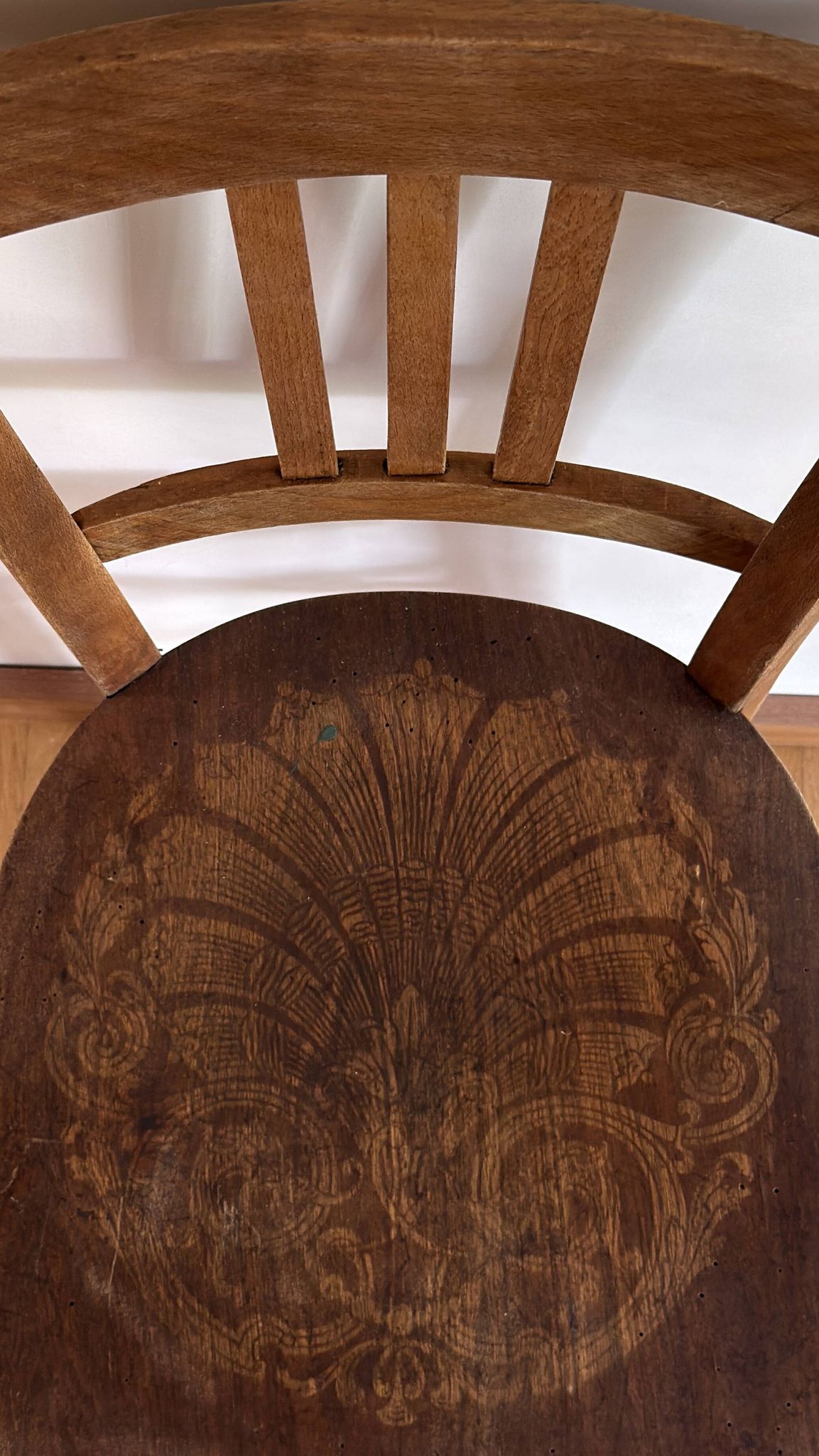 Bistro chair in wood. Stamped LUTERMA.