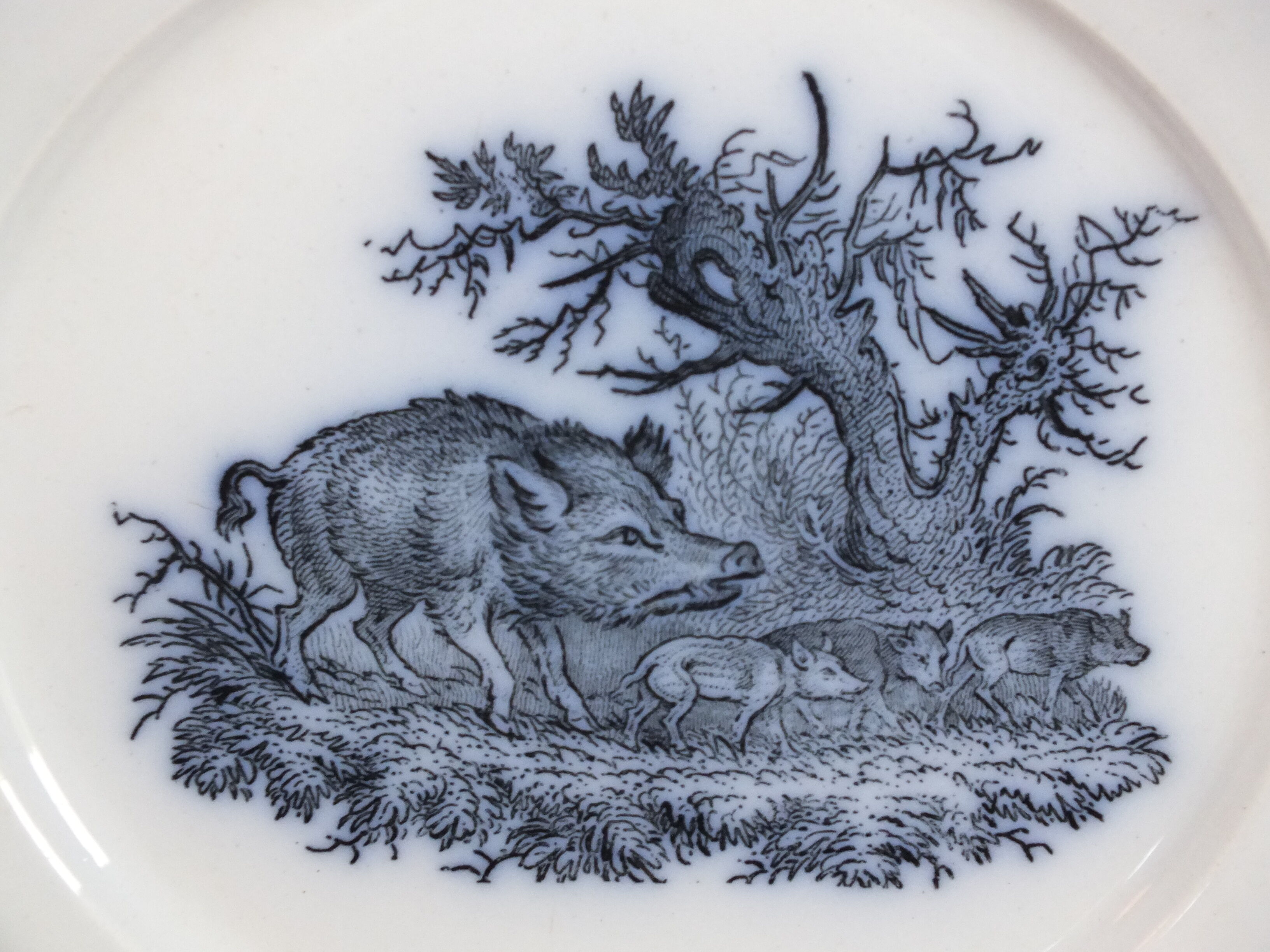 Duo of dessert plates Pexonne hunting service