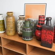 Vase en céramique fat lava avec poignée, glaçure verte, Allemagne de l'Ouest, années 1970