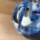 Antique blue teapot model Bryonia late 19th century Sarreguemines