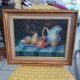 Old painting Still Life. Oil on canvas. Golden frame.T. Denver.