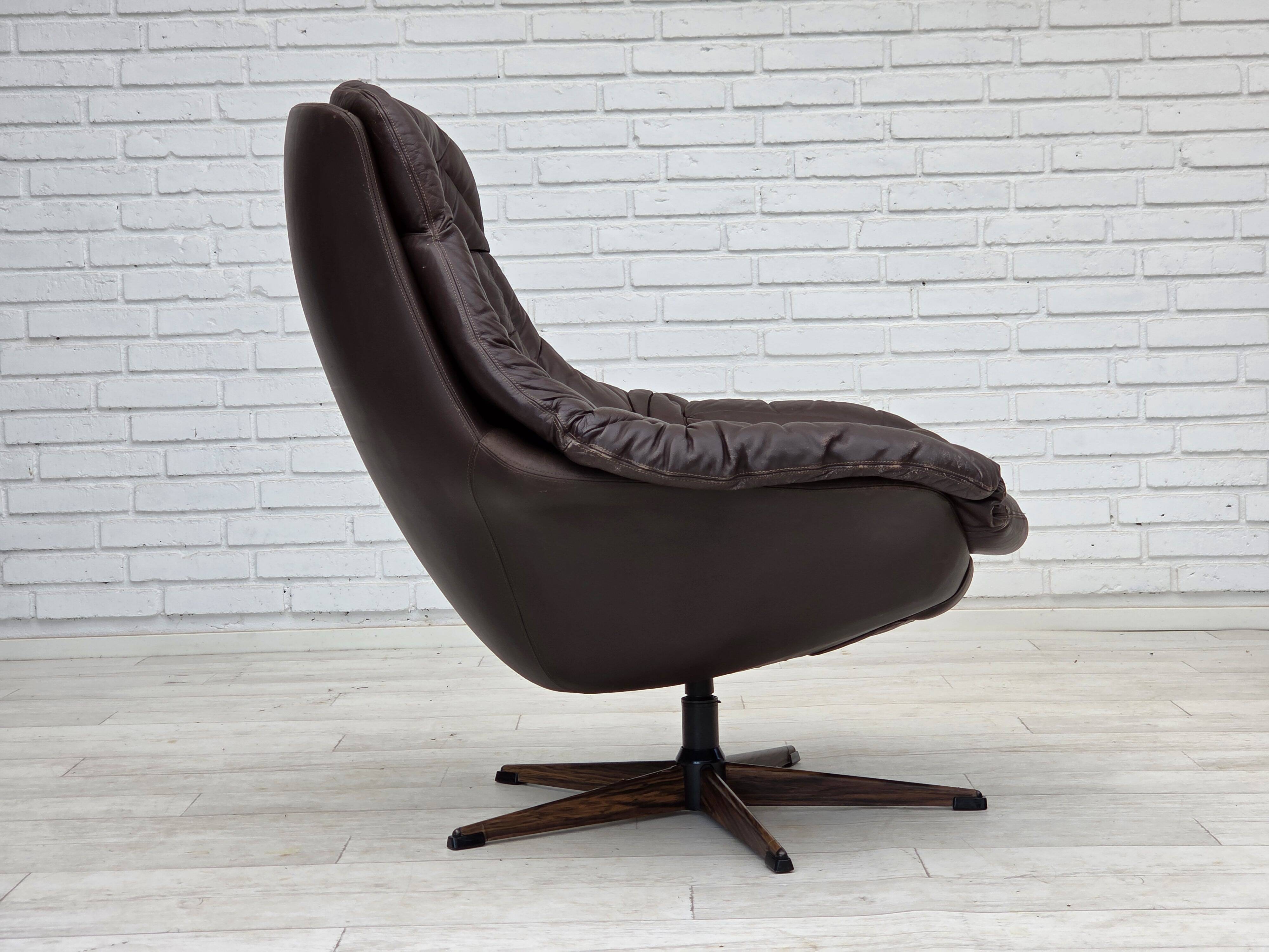 1970s, Danish design by H.W.Klein, swivel chair with footstool.