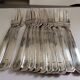 12 silver-plated cake forks. Art Deco. In box.