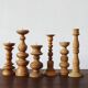 Scandinavian Wooden Candleholders, Set of 6