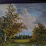 C.Iness, table, House near the pond, 100 X 70 cm