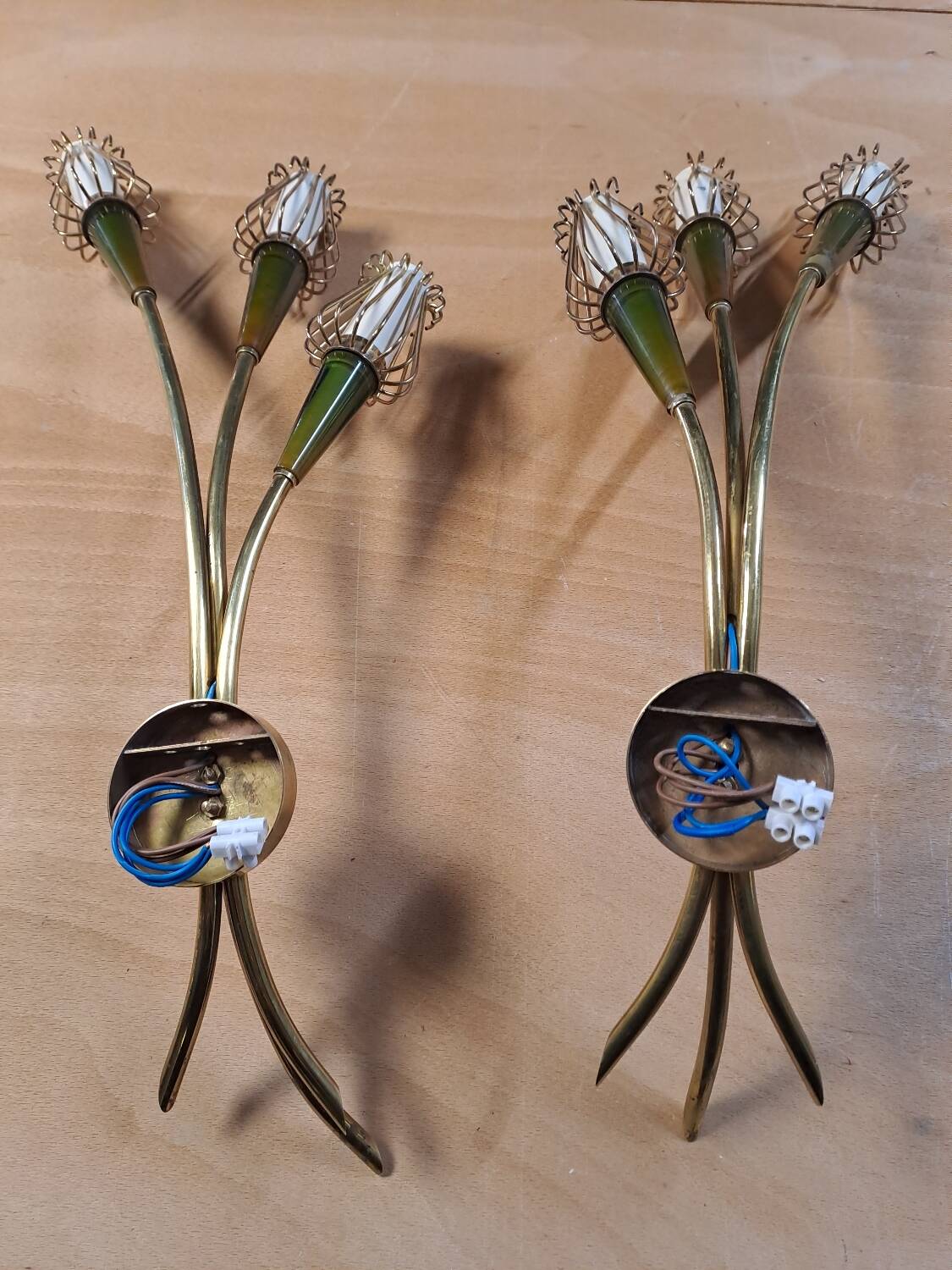 Art Deco wall light duo