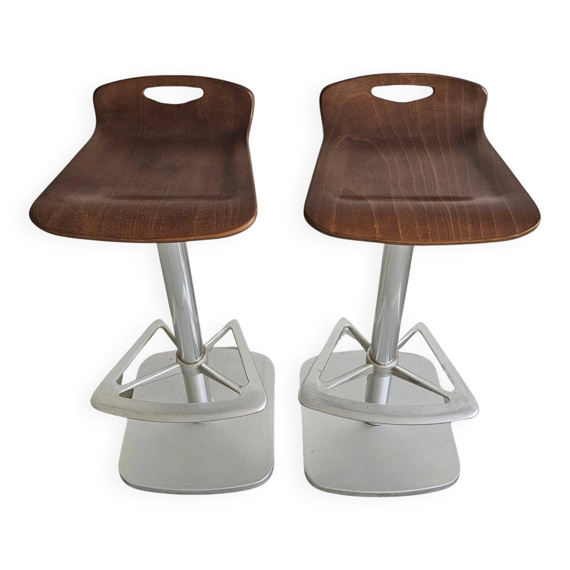 Postmodern pair of bar stools Indecasa by Joan Casas from the 1980s.