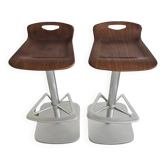 Postmodern pair of bar stools Indecasa by Joan Casas from the 1980s.