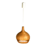 1960s scandinavian ceiling lamp with wicker shade, Denmark