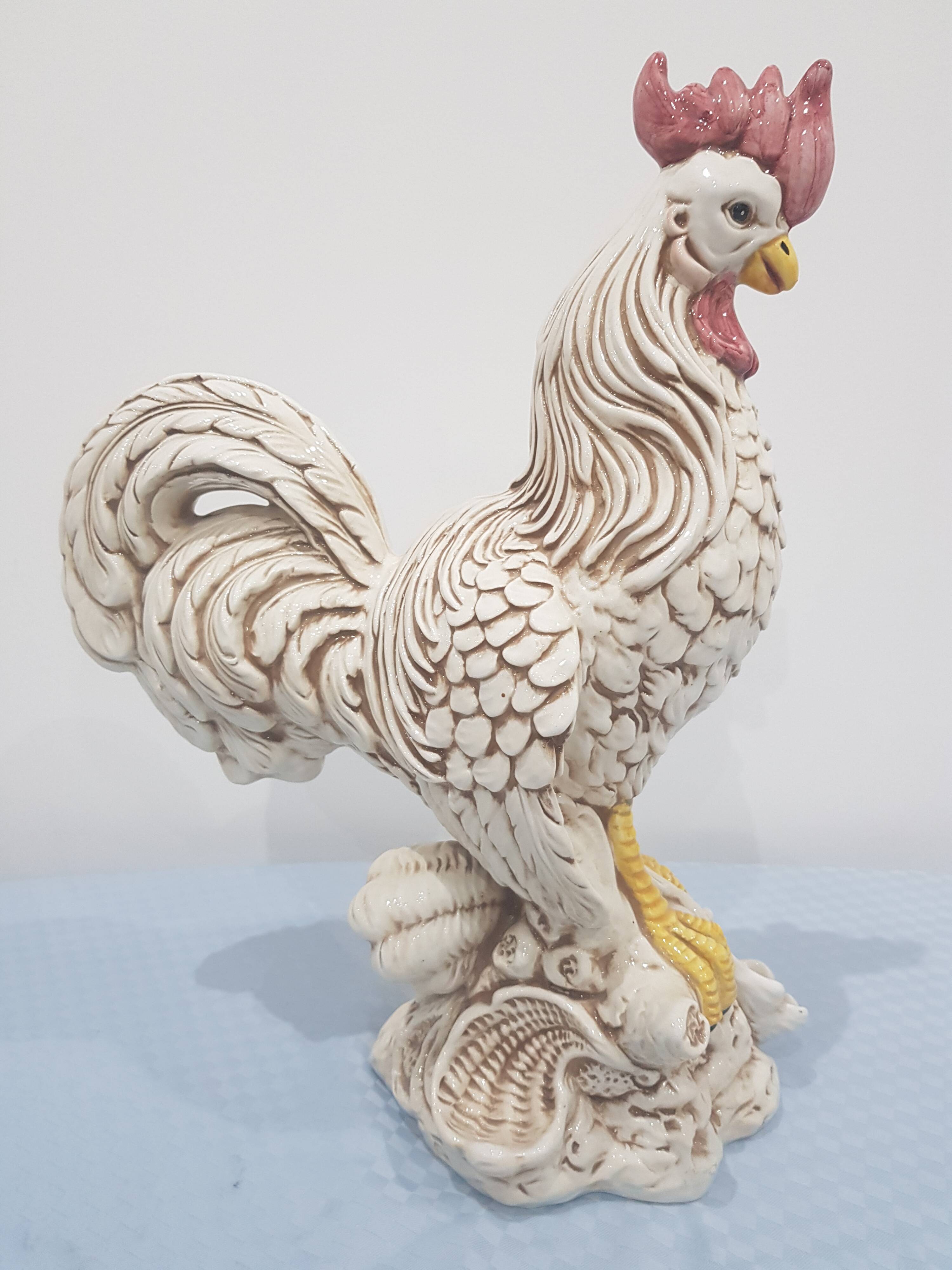 A colorful figurine of a Rooster, Made in Italy