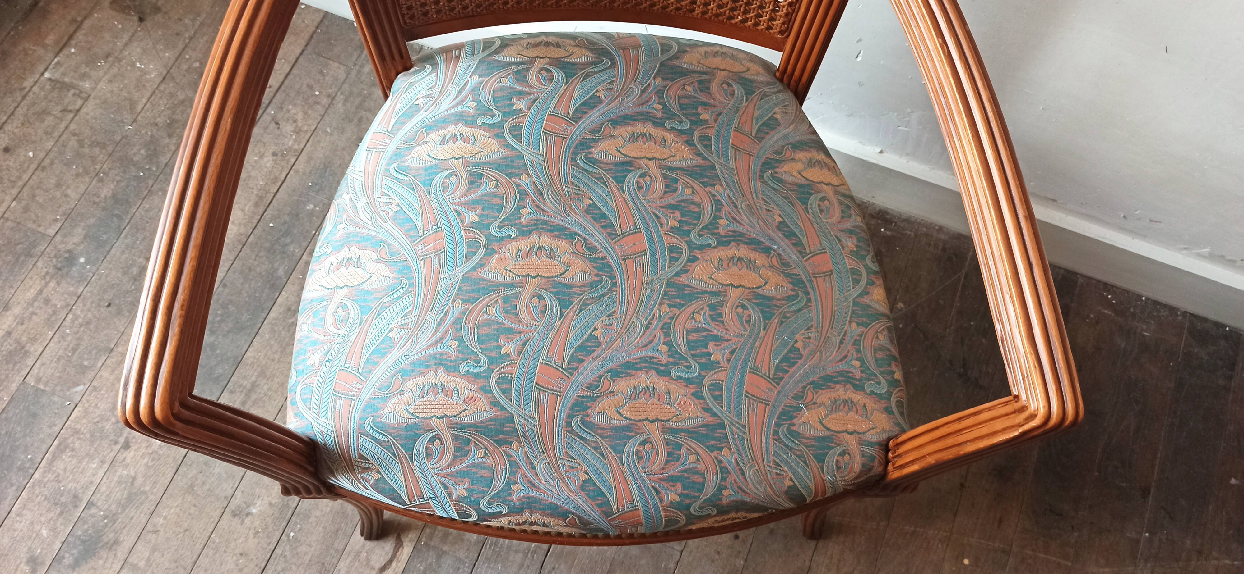 Wooden armchair and cannage