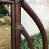 Grand miroir vintage en rotin