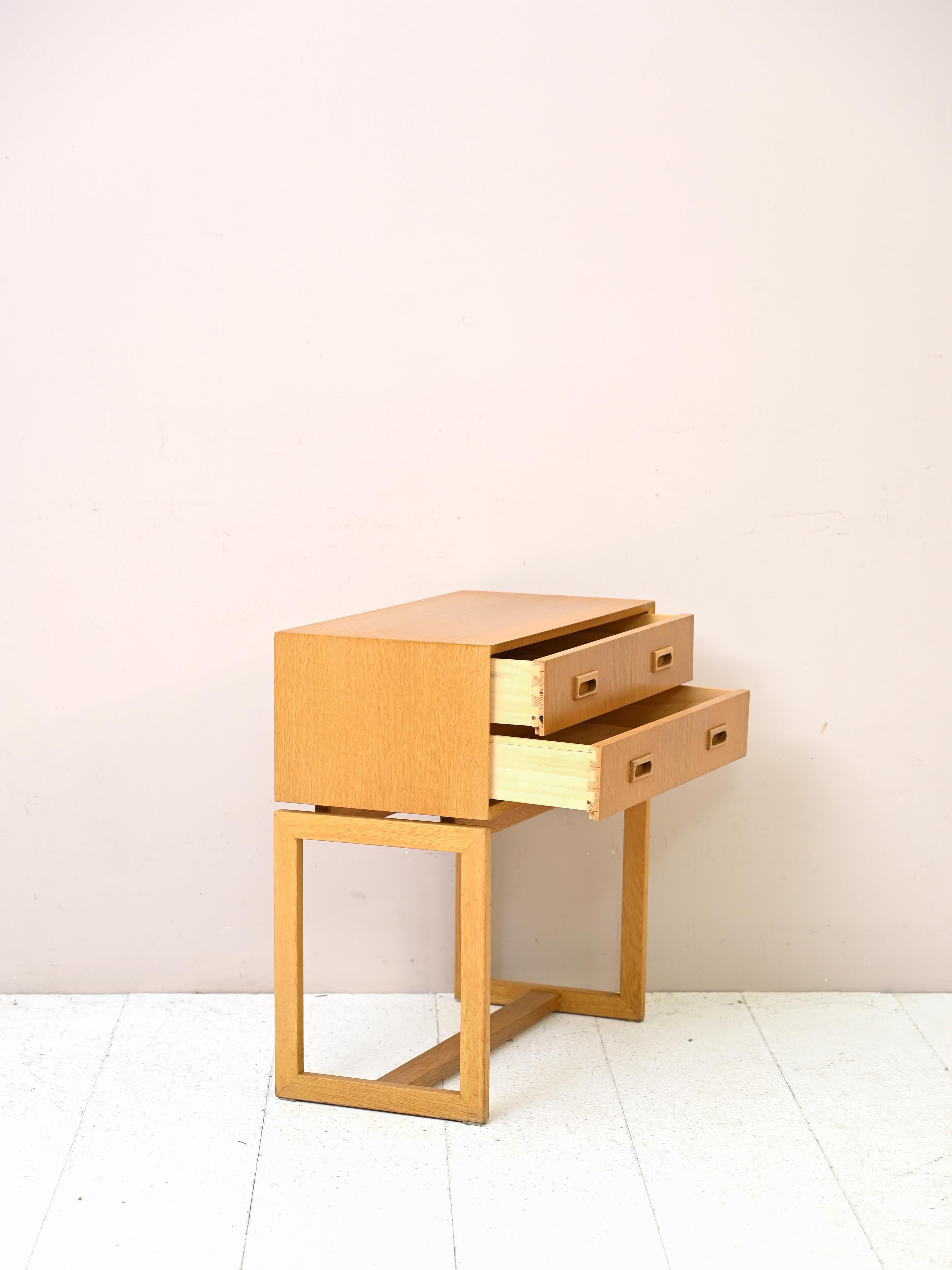 Scandinavian oak chest of drawers with two drawers